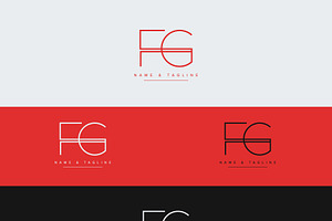 Alphabet icon monogram logo FG, a Social Media Template by Aleesher