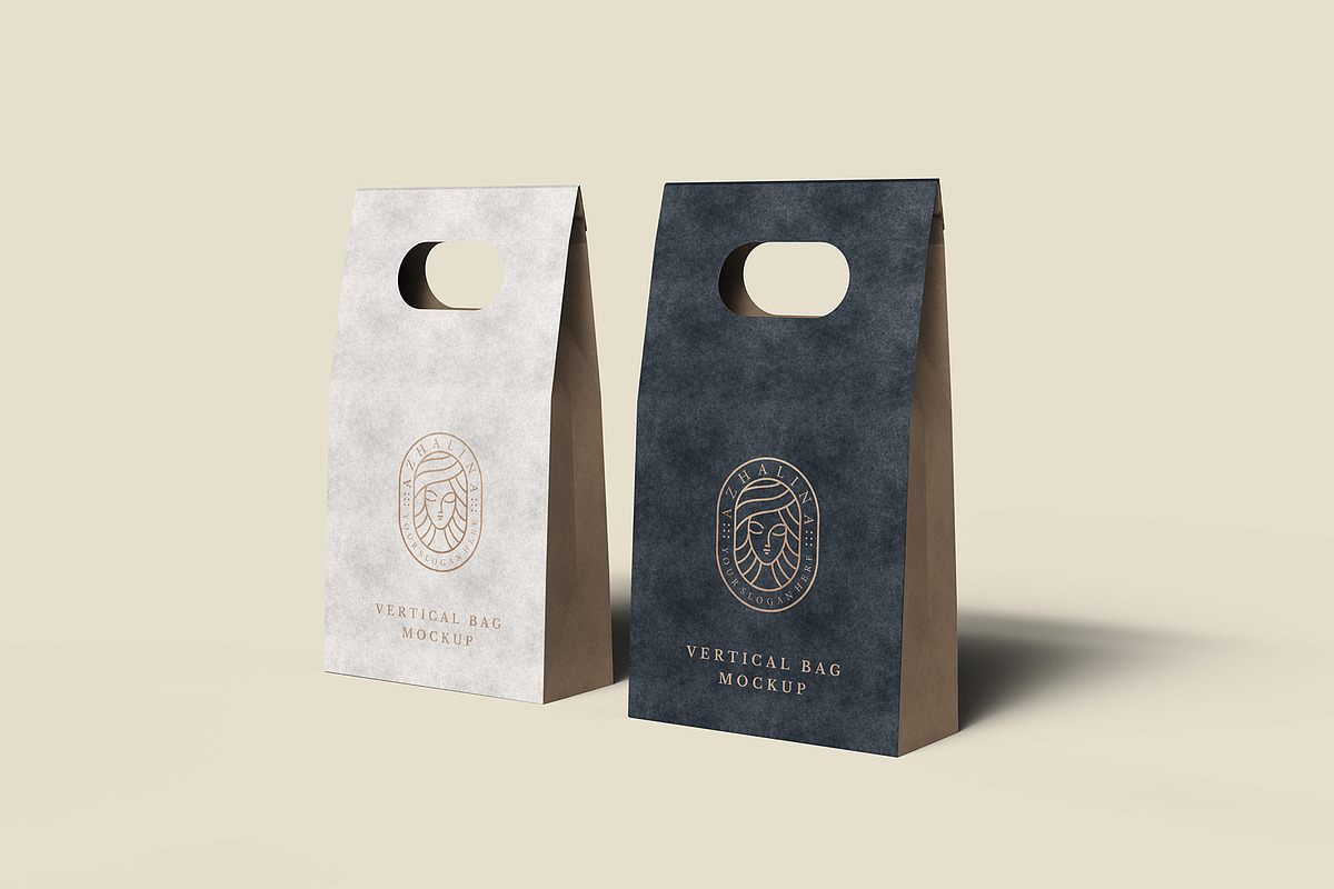 Kraft Paper Vertical Bag Mockup, a Packaging Mockup by Illusiongraphic (Photo 7 of 22)