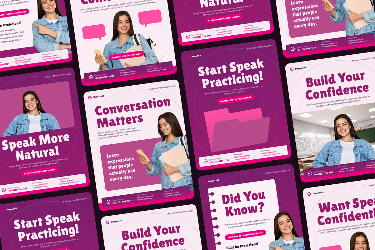 Lingua - Market Value Social Media, a Social Media Template by SLAB! Design (Photo 7 of 8)