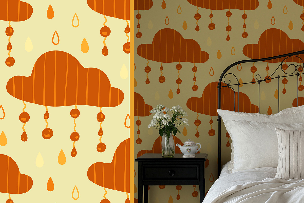 Rainy day vector Clipart & Patterns, a Seasonal Illustration by Carpet Tapete Pretzel (Photo 9 of 9)