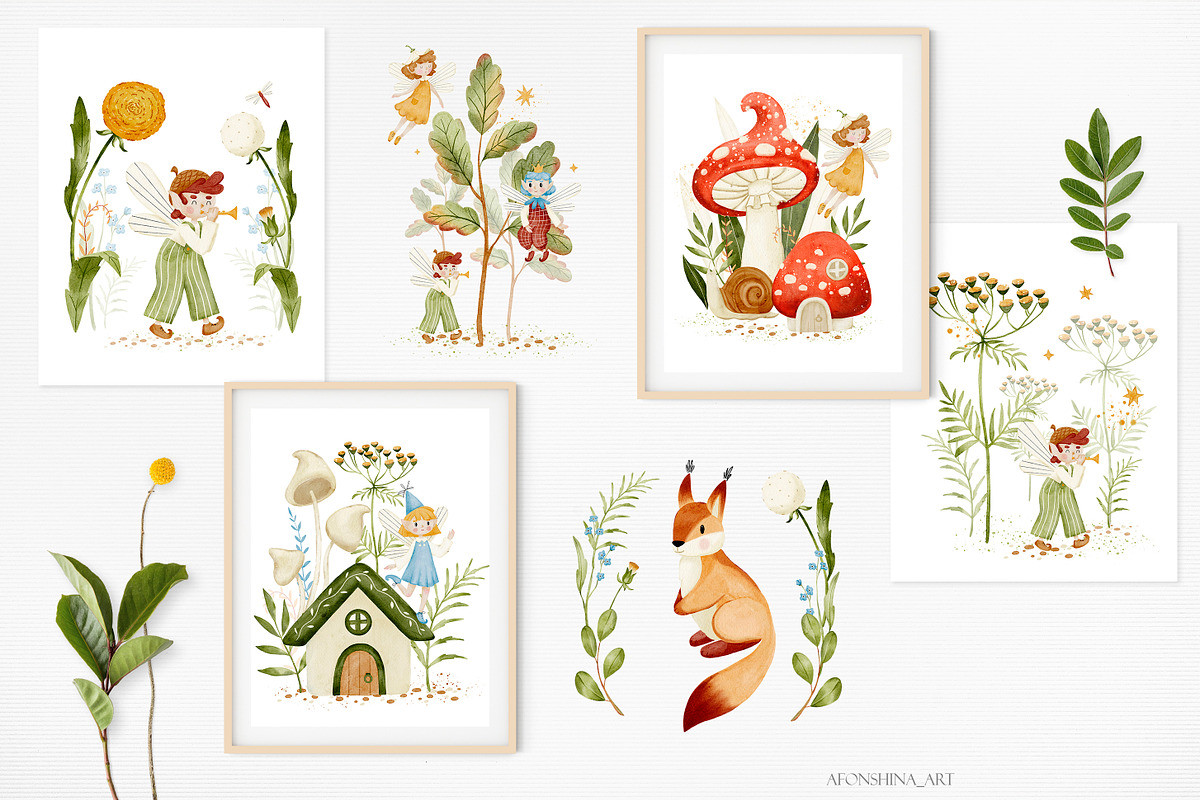 Forest fairies collection, an Illustration by AfonshinaArt (Photo 5 of 14)