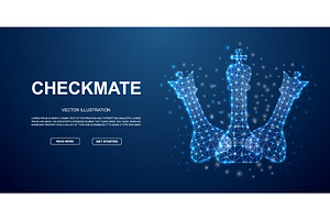 Digital glowing chess king and queen, an Illustration by GraphiShop
