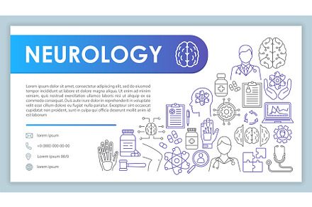 Neurology web banner, business card, a Landing Page Template by bsd studio