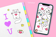 Cat in Love | Clipart & Patterns, an Animal Illustration by TaniCreatures (Thumbnail 7 of 9)