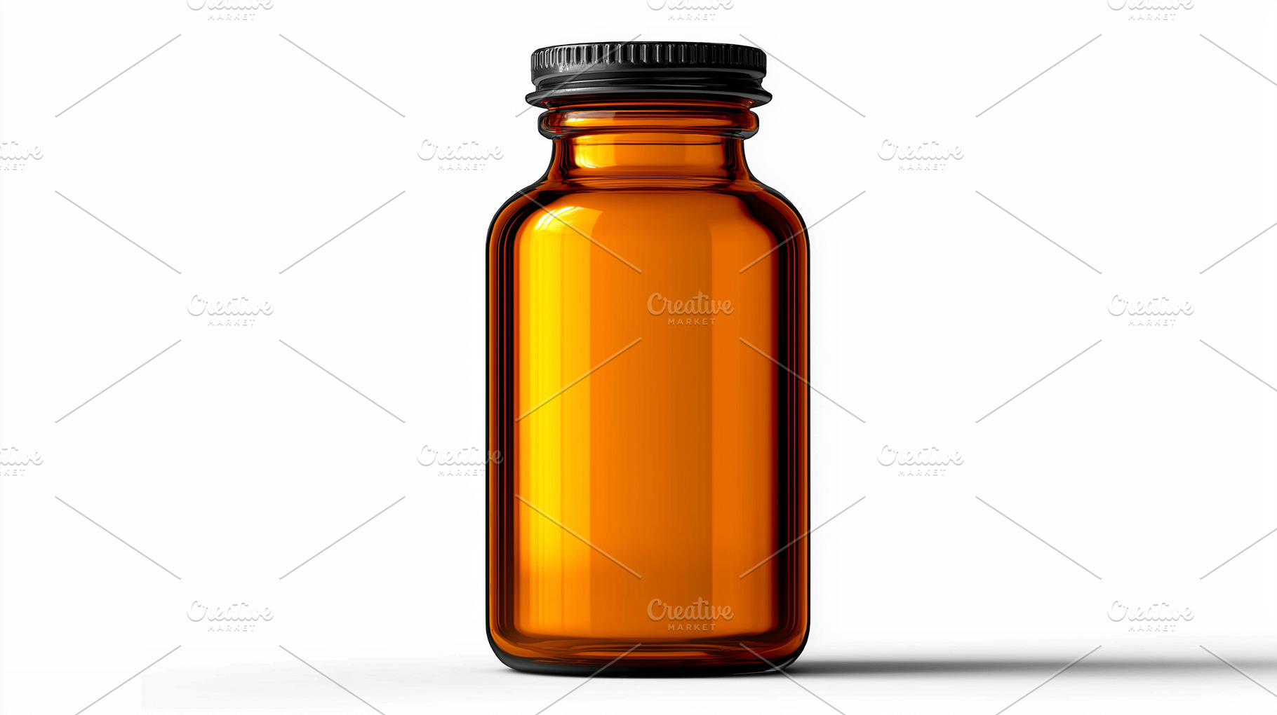 Amber glass bottle with black cap, a Health & Medical Photo by MistyDay