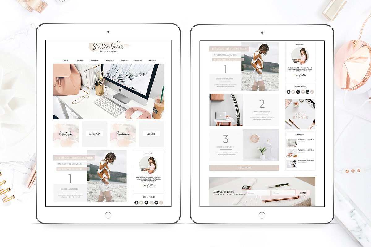 SALE! Web Design Kit for Bloggers, a Templates & Theme by SwitzerShop (Photo 17 of 19)