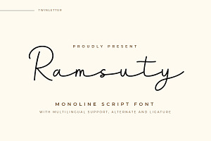 Ramsuty - Script Monoline Font