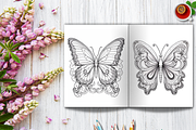 Flowers and Butterfly Coloring Book, an Animal Illustration by LA Design (Thumbnail 8 of 10)
