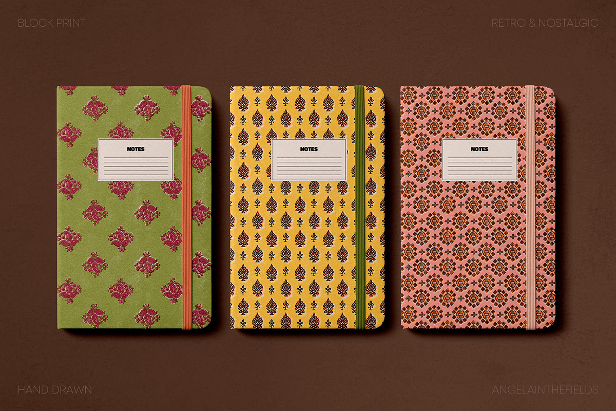 Vintage Block Seamless Patterns, a Pattern Graphic by angelainthefields (Photo 6 of 9)