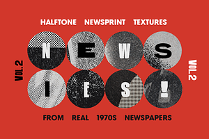 Halftone Textures: Newsies! Vol. 2, a Texture Graphic by Creative Juice Project