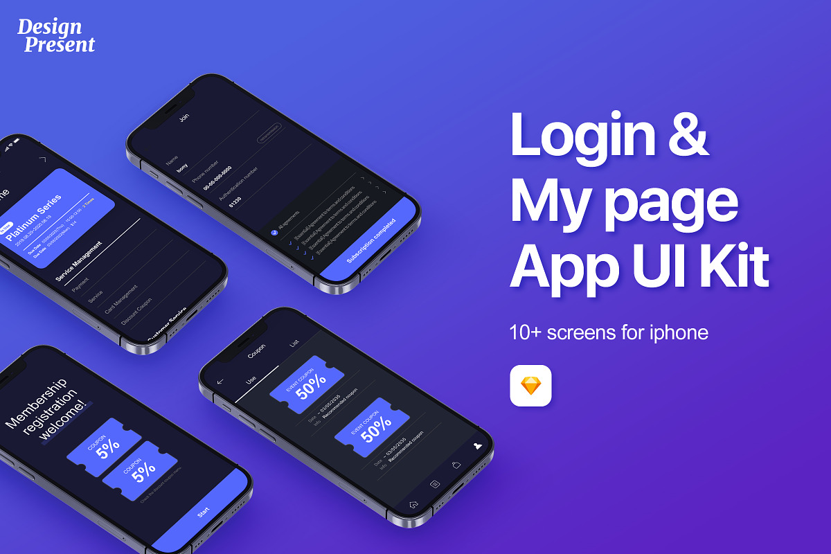 Login & My page App UI Kit, an UI Kit Template by Design Present (Photo 6 of 10)