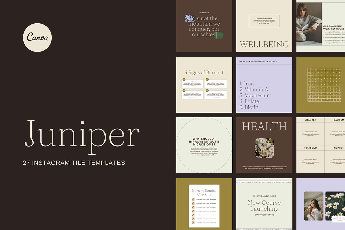 27 Juniper Instagram Tile Templates