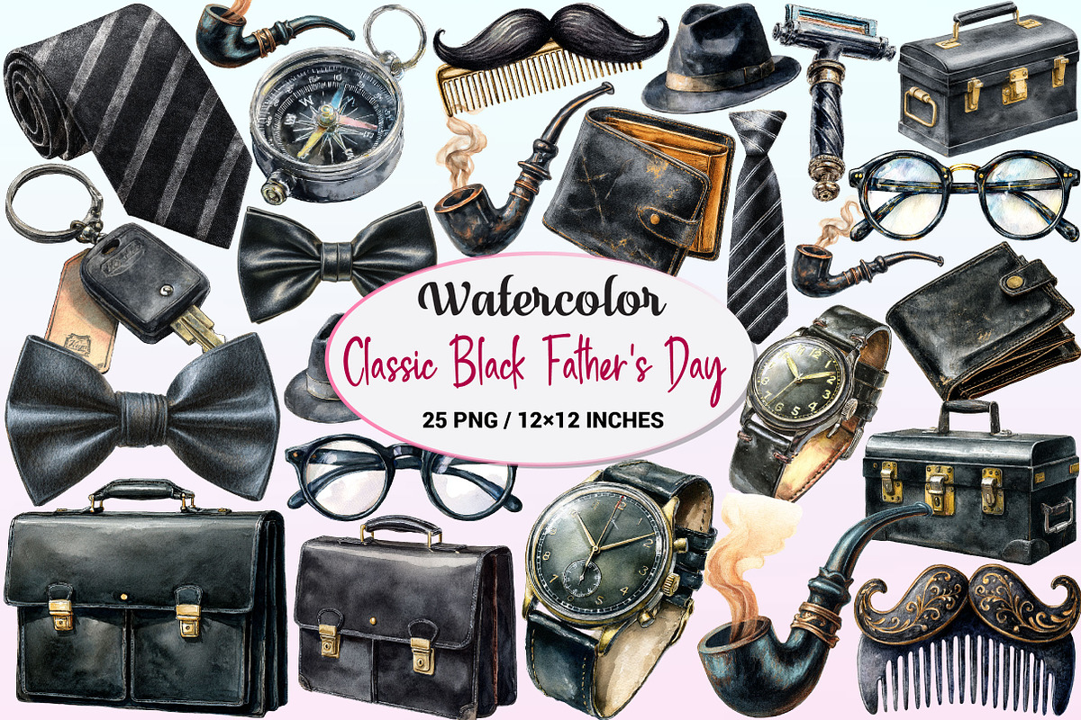 Classic Black Father's Day Clipart, a Graphic by CitraGraphics (Photo 1 of 4)