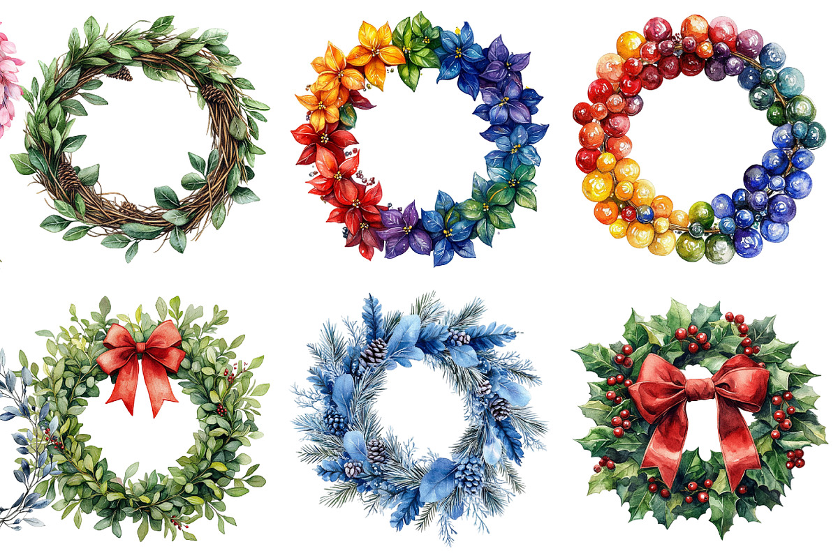 Christmas Wreath Drawing Clipart, an Illustration by Daily.Designs (Photo 4 of 5)