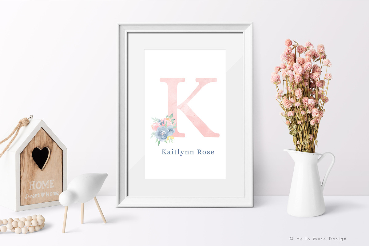 Blush and Blue Watercolor Flowers, an Illustration by Hello Muse Design (Photo 5 of 6)