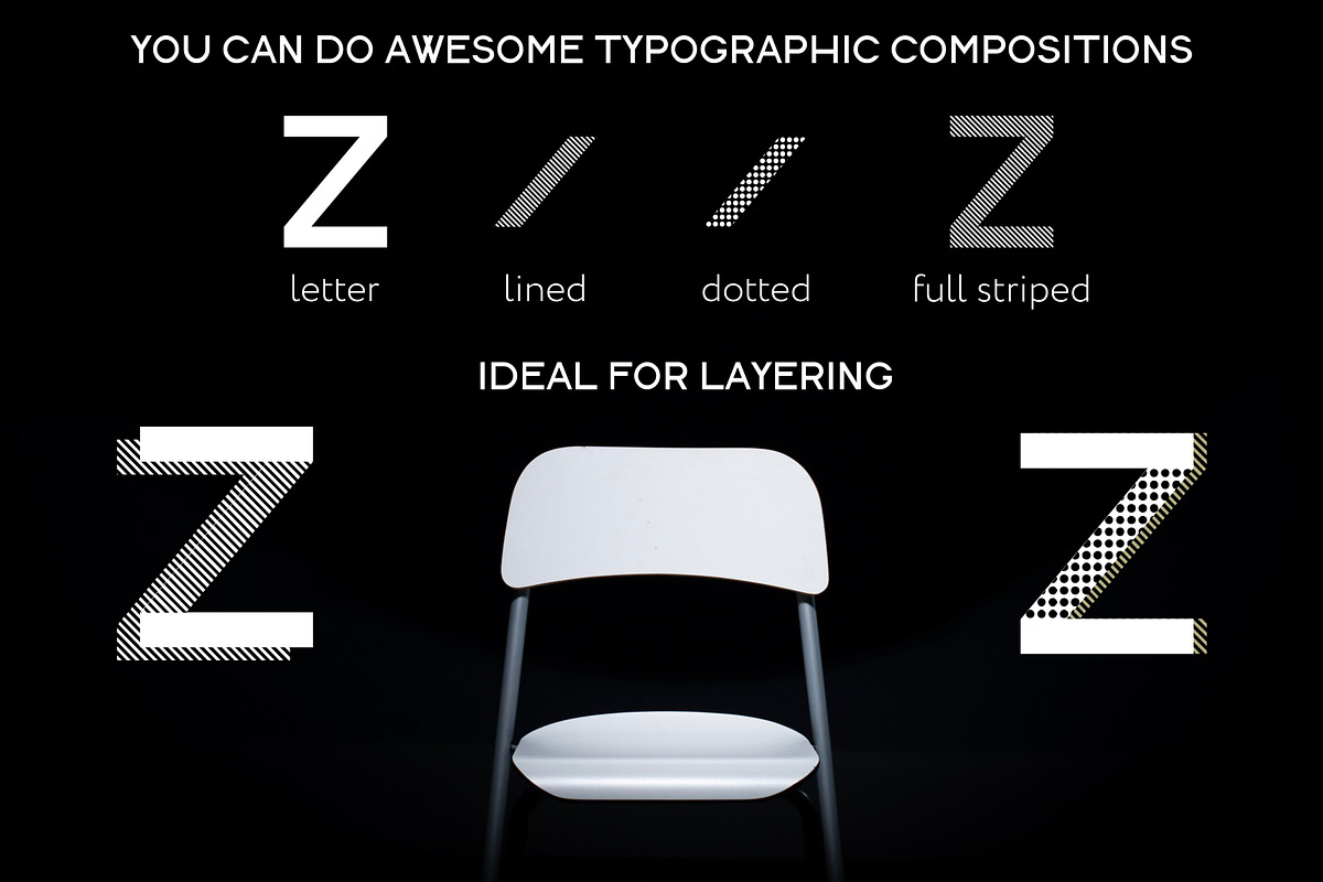 Dots Lines. Display font, 8 styles. preview 3