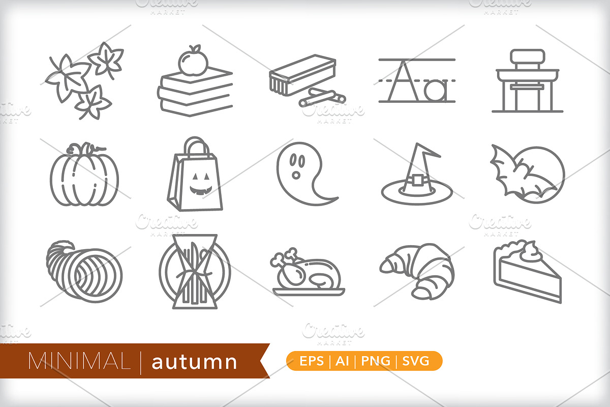 Minimal autumn icons, an Outline Icon by Picture Window (Photo 1 of 5)
