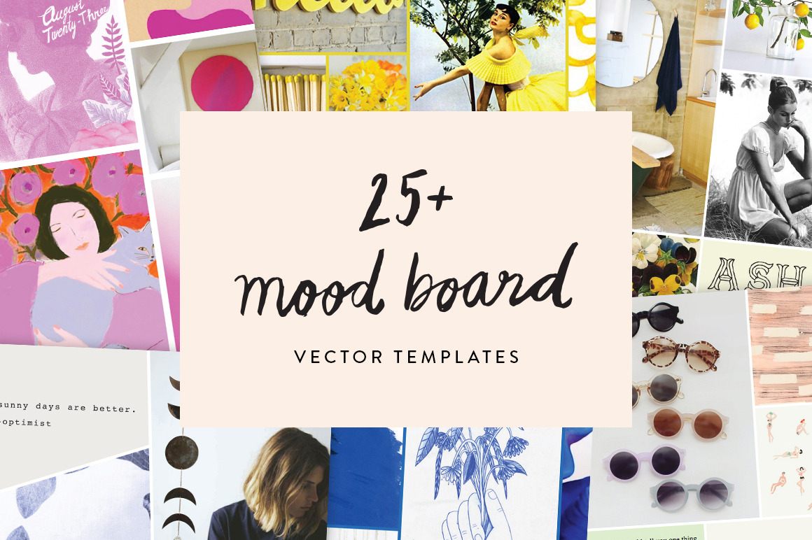 25+ Mood Board Vector Templates, a Product Mockup by June Letters Studio