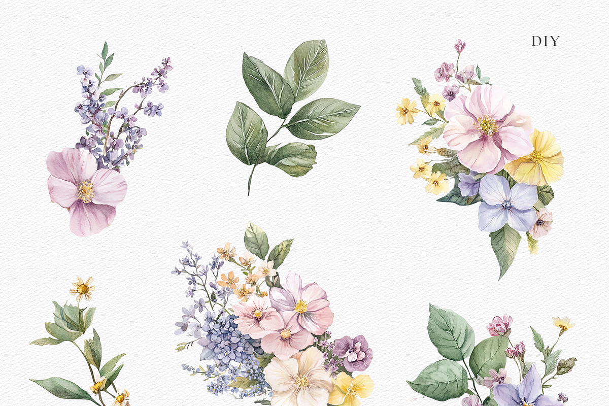 Wildflower Soft Floral Bouquet, a Decorative Illustration by ThaismotaCreativeCo (Photo 4 of 12)