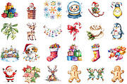 Hand Drawn Cartoon Christmas Clipart, an Illustration by Sublimation Artist (Thumbnail 2 of 6)