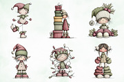 Whimsical Christmas Elf Clipart, an Illustration by Creative Art (Thumbnail 3 of 11)