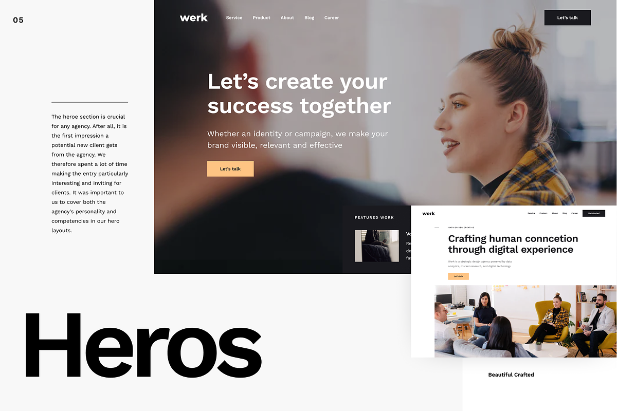 SALE -Werk UI Kit 110 modern layouts, an UI Kit Template by Ghostpixel (Photo 5 of 13)