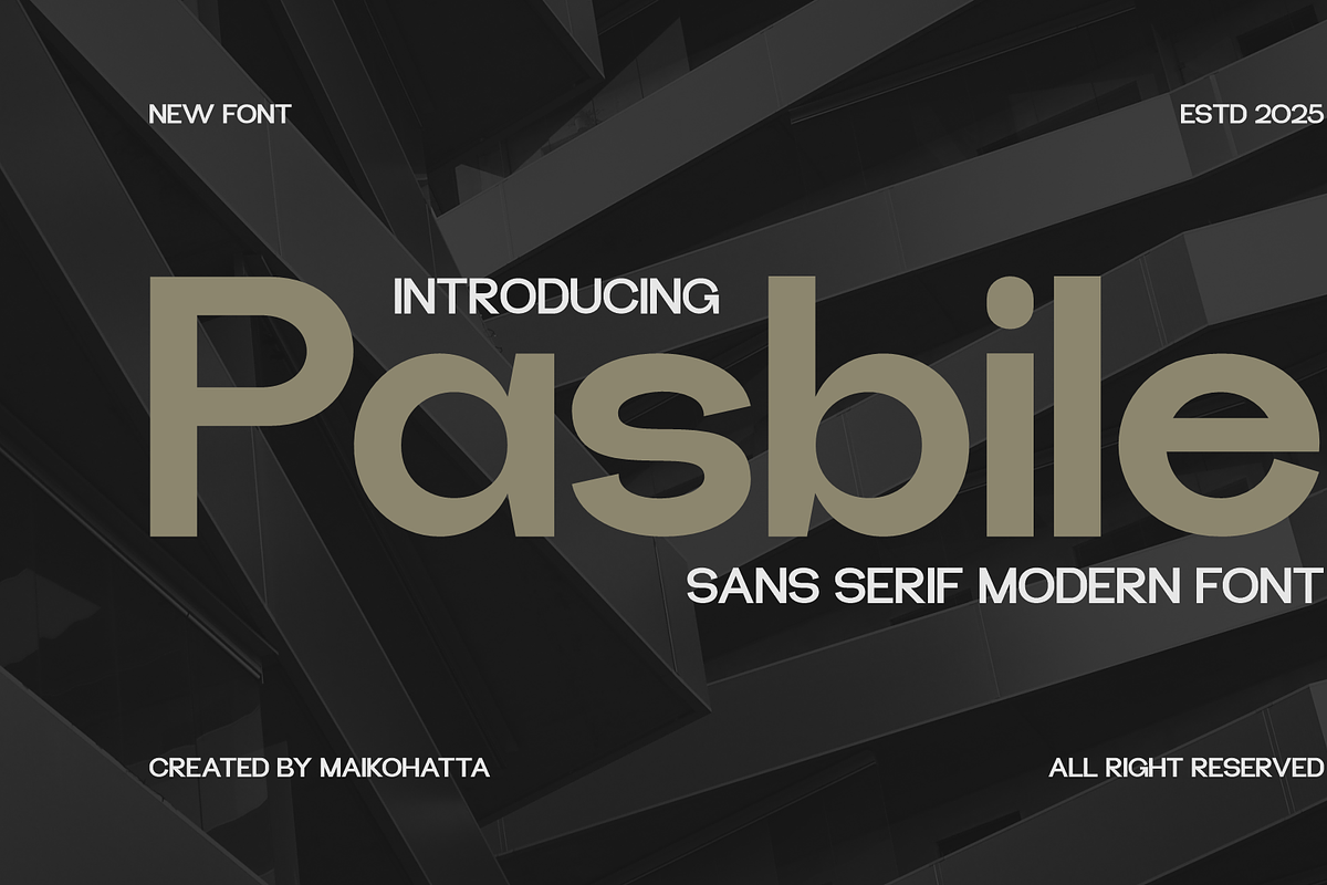 Pasbile - Sans Serif Modern Font, a Sans Serif Font by MaikoHatta (Photo 1 of 8)