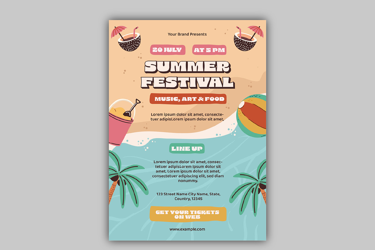Summer Festival Event Flyer preview 3