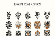 Linocut Garden | Poster Builder, an Object Graphic by KetteCreate (Thumbnail 14 of 20)