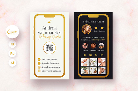 Phone Esthetician Business Card, a Business Card Template by artbart