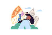 People learn foreign language set, a Person Illustration by PaperTrident (Thumbnail 8 of 13)