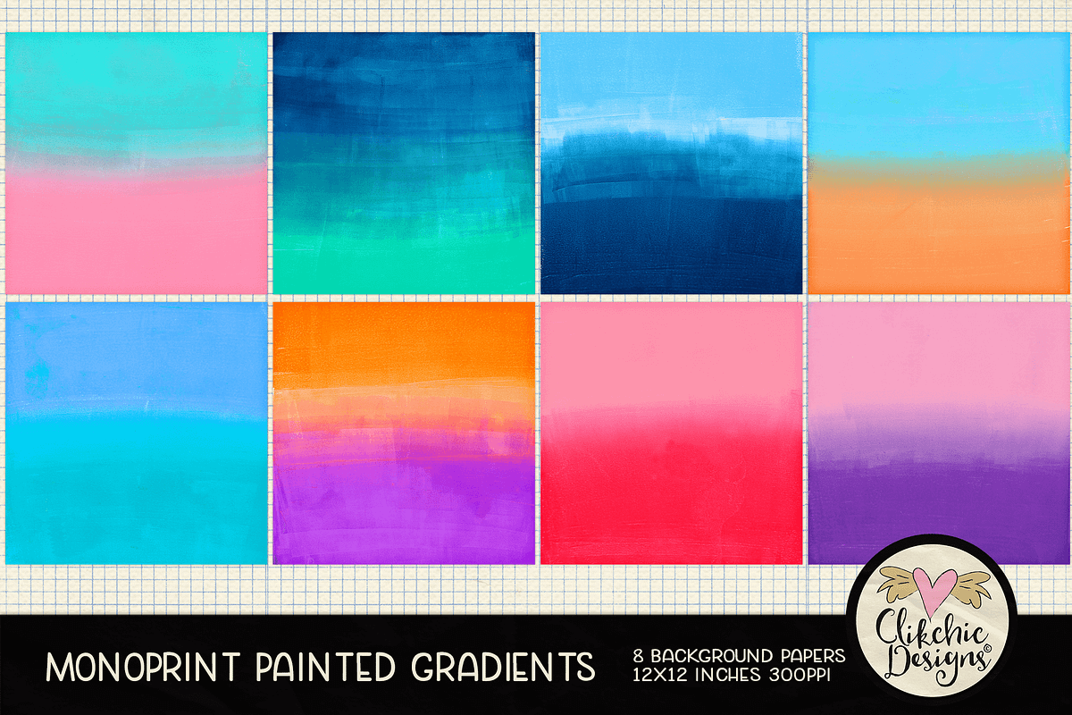 Monoprint Painted Gradients, a Texture Graphic by Clikchic Designs (Photo 2 of 5)