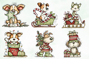 Whimsical Christmas Fluffy Dogs PNG, an Illustration by Creative Art (Thumbnail 7 of 11)