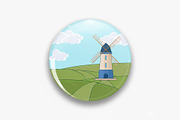 windmill with rotating sails vector, a Work Illustration by zyxroun shop (Thumbnail 3 of 3)