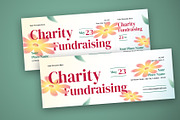 Floral Charity Fundraising Ticket, a Stationery Template by Neermana (Thumbnail 2 of 4)