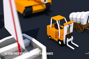 32 Low Poly Vehicles - Game Design