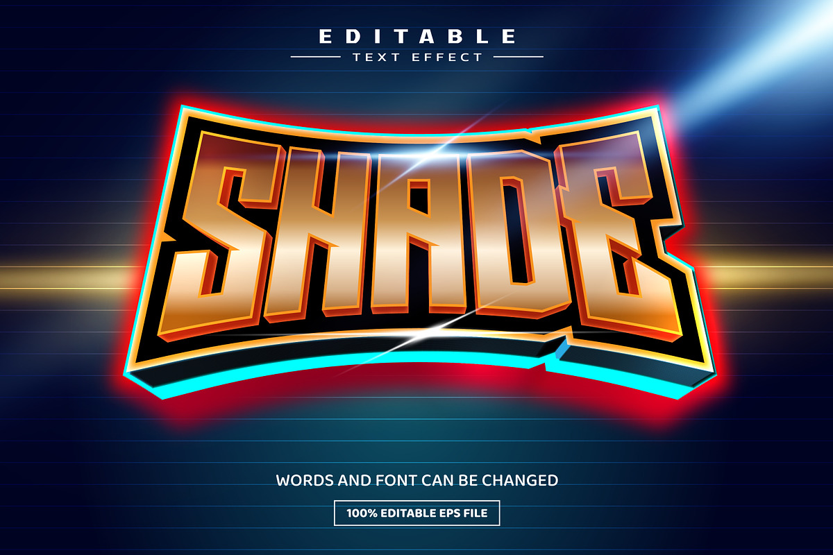 Shade 3D editable text effect | Creative Market