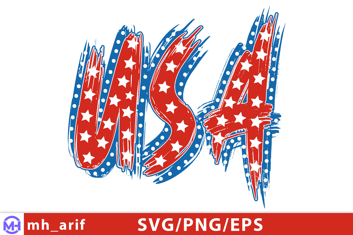 4th of July USA Hand-drawn SVG PNG, a Graphic by mh_arif (Photo 1 of 4)