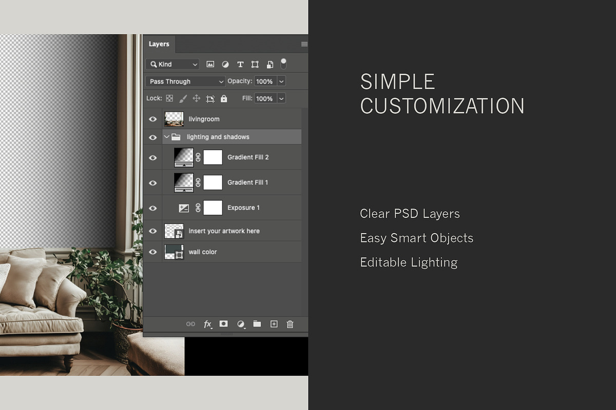 Urban Lounge Wallpaper Mockup #3, a Household Mockup by Blixa 6 Studios (Photo 4 of 7)