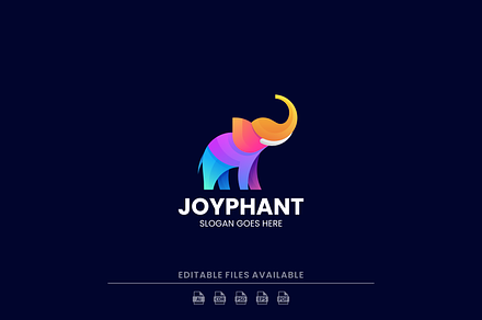 Gradient Modern Elephant Logo Design