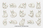 15 Bundle Watercolor White Cat Pet, an Animal Illustration by Morspective (Thumbnail 8 of 8)