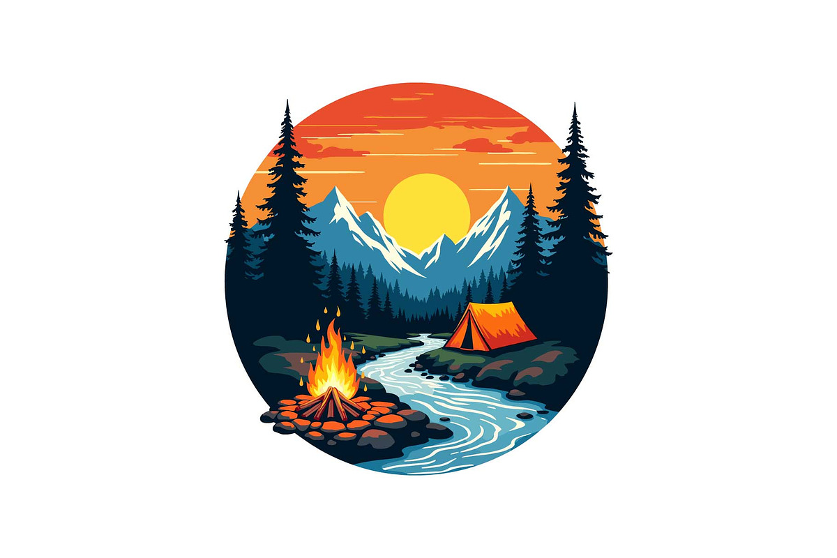 Outdoor Camping Badge Bundle, an Object Graphic by Gfx_Store (Photo 9 of 13)