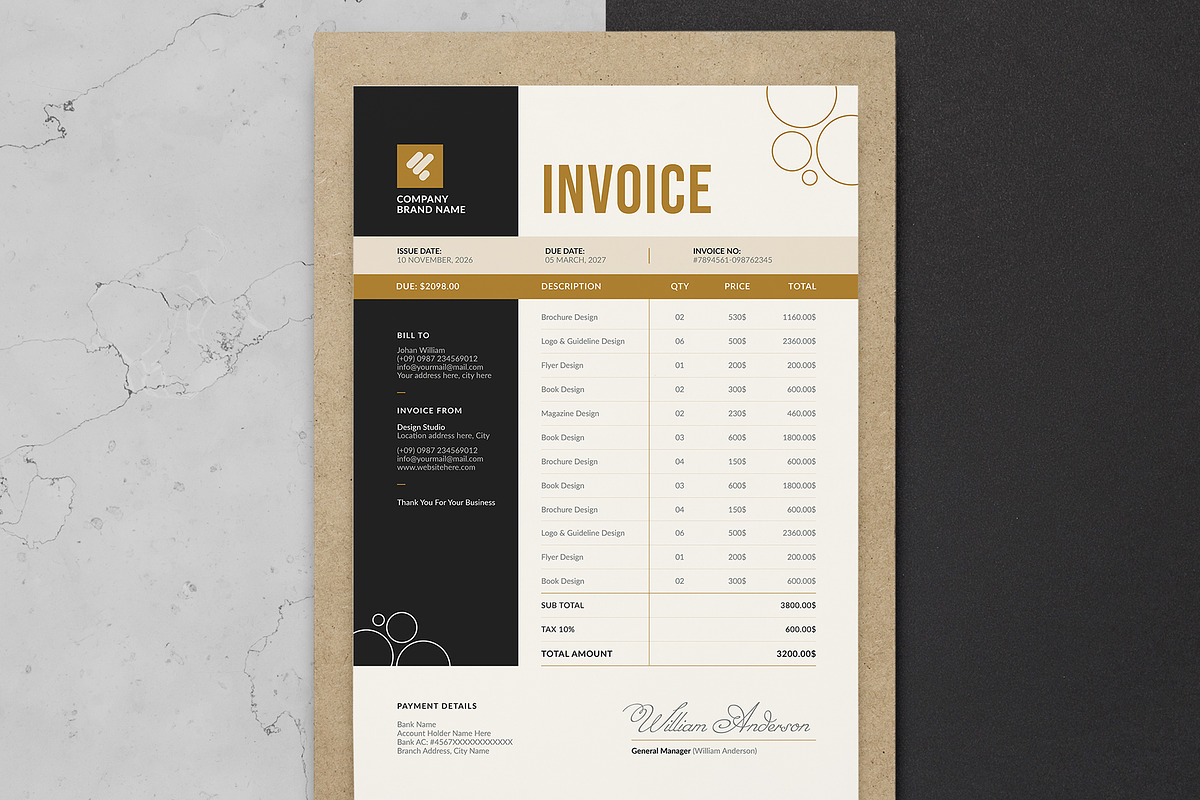 Minimal Invoice Template | Word, a Stationery Template by HiveArts (Photo 2 of 2)