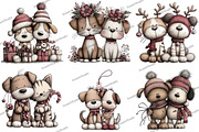 Whimsical Christmas Cat Dog Clipart, an Illustration by DreamArtGraphic (Thumbnail 4 of 5)