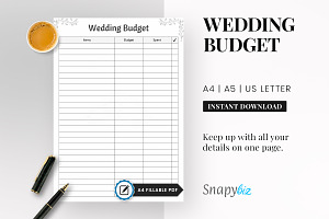 Wedding Budget Planner PDF