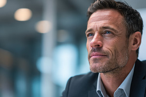 Businessman thinking in office, a Photo by Beautiful things