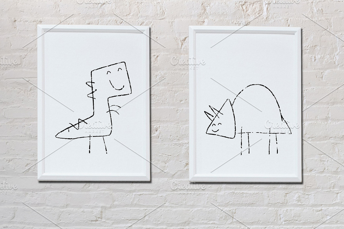 Cute dinosaurs hand drawn., an Illustration by DeShoff Art (Photo 4 of 4)