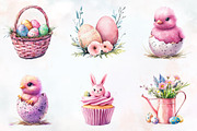 Pastel Pink Easter Watercolor Png, an Illustration by RobertsArt (Thumbnail 2 of 7)