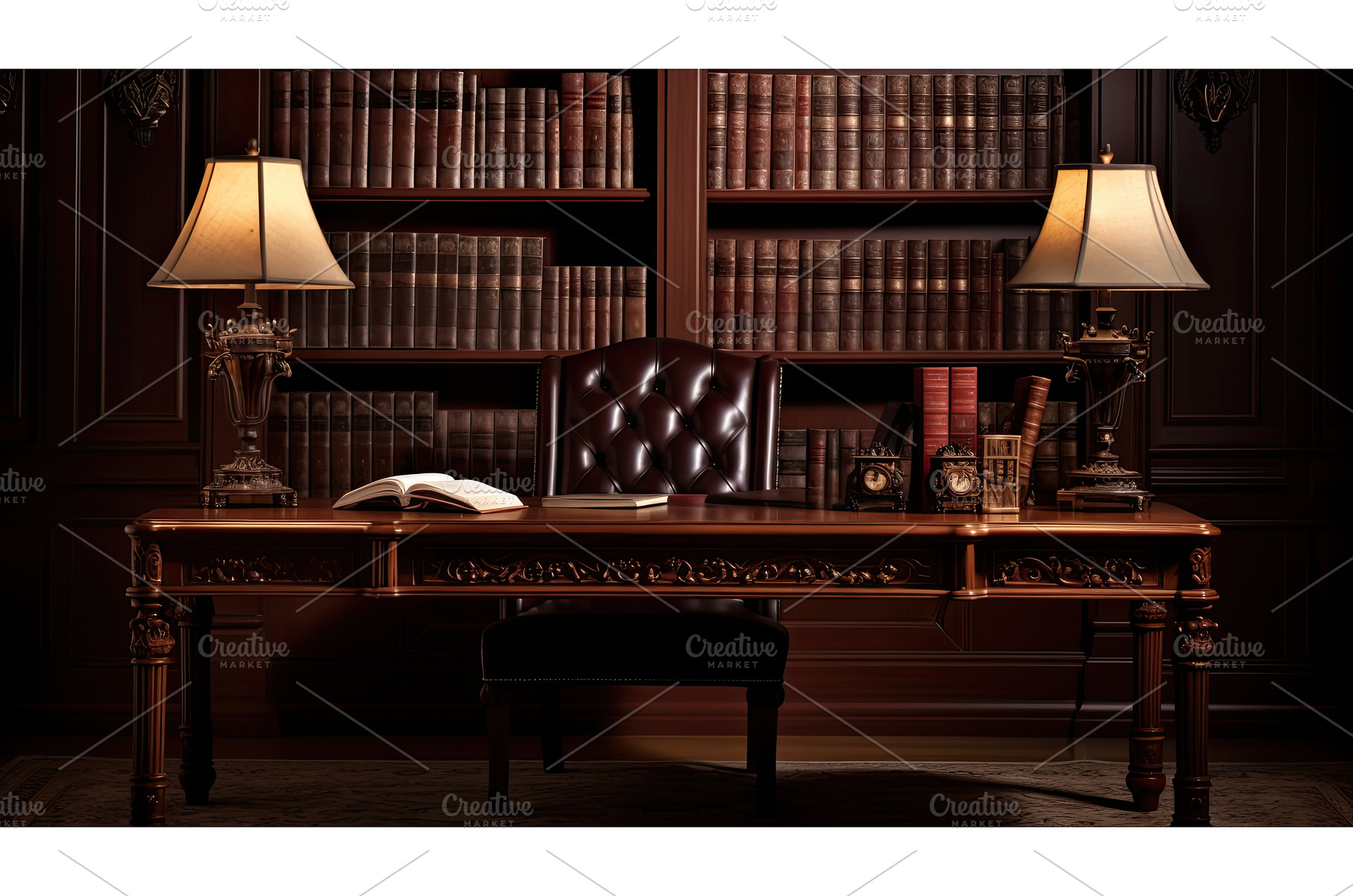 furniture library table ai generated, a School & Education Photo by pikepicture