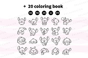 Monsters Cute Clipart Set, an Animal Illustration by Palau (Thumbnail 9 of 10)